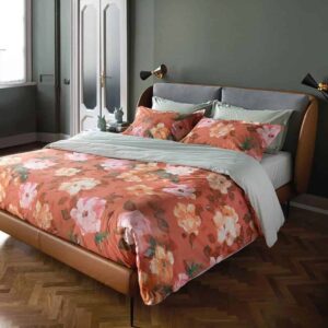 Completo copripiumino SOMMA Camelia var.rame